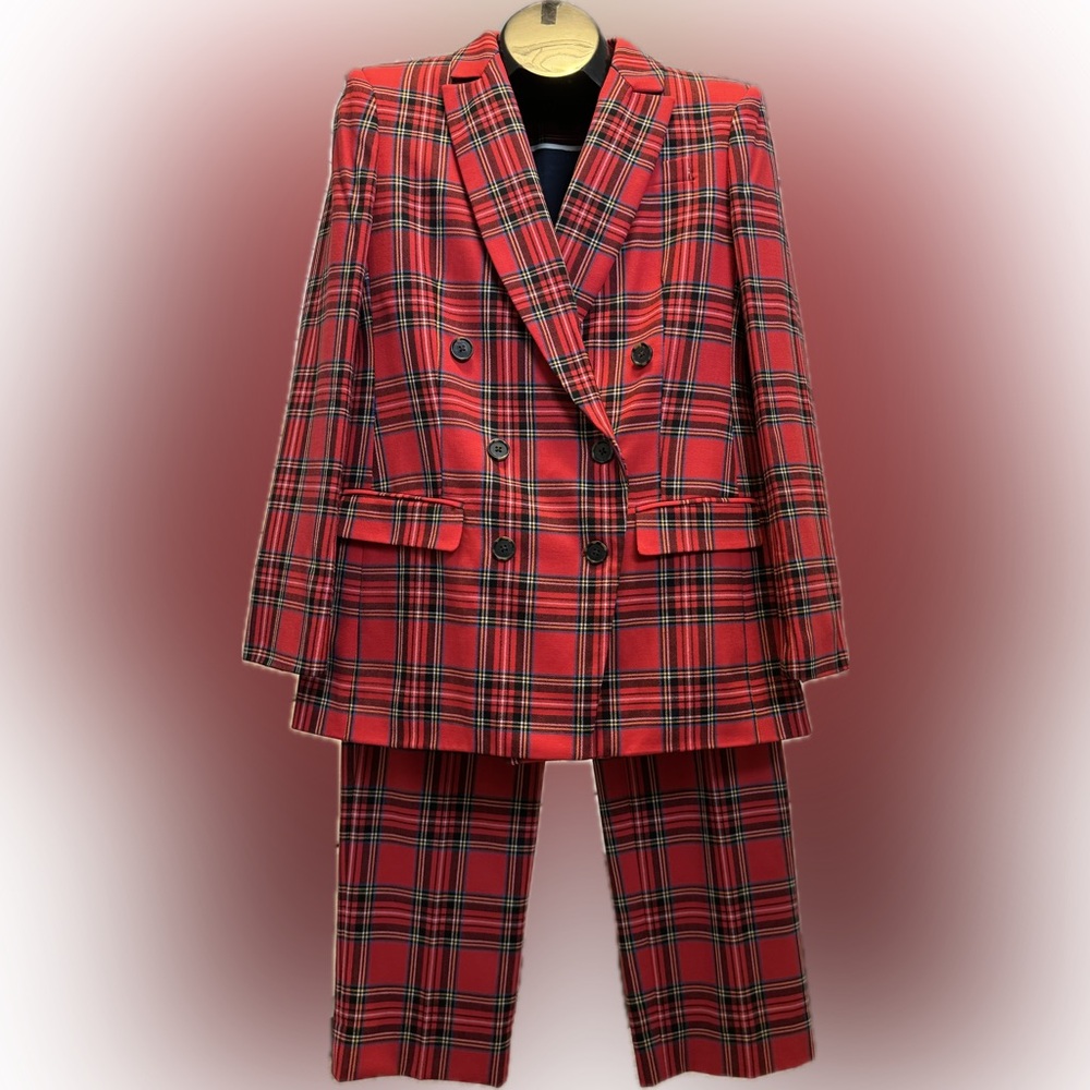 J. Crew Red Plaid Blazer and Suit Jacket